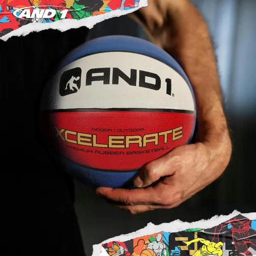 Miniatura 3 de AND1 Xcelerate Balón de Baloncesto de Goma: Tamaño Reglamentario Oficial 7 (29.5") Streetball, Hecho para Juegos de Interior/Exterior