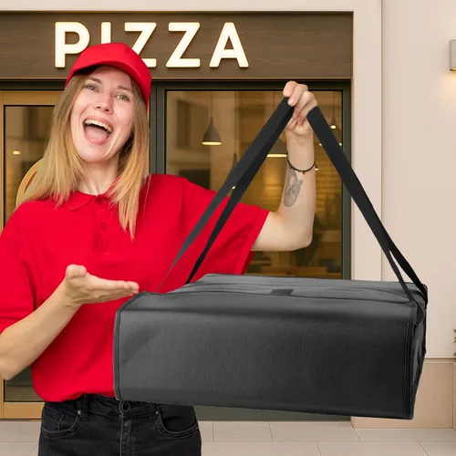 Miniatura 7 de Bodaon Bolsas de pizza para entrega, bolsa de entrega de pizza aislada para conductores de entrega, 20 x 20 x 6 pulgadas, bolsas calentadoras