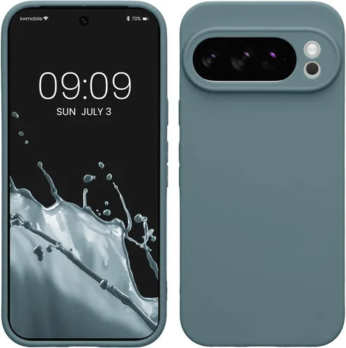 Miniatura 225 de kwmobile Funda compatible con Google Pixel 9 Pro - Funda protectora delgada de TPU para teléfono - Acabado mate suave - Negro mate