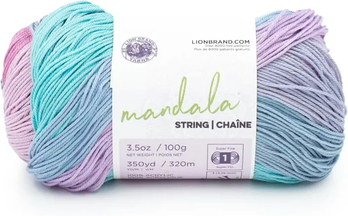 Miniatura 16 de Lion Brand Yarn Hilo Mandala String, Hilo Fingering para Tejer y Crochet, Acoustic, 1 Paquete