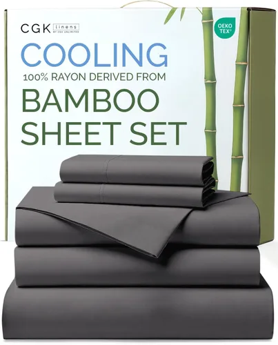 Miniatura 24 de Sábanas de bambú 100% rayón derivado de bambú, tamaño individual, sábanas refrescantes para individuales. Ropa de cama ultra suave, transpirable
