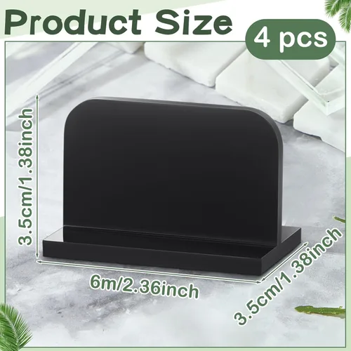 Miniatura 2 de Qunclay 4 manijas de tapa de acuario acrílicas para pecera, asas adhesivas de repuesto para tapa de tanque de peces, 2.36 x 1.38 pulgadas (negro)