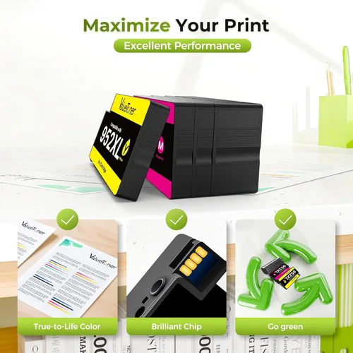 Miniatura 6 de Valuetoner Paquete combinado de cartuchos de tinta 952XL de repuesto para cartuchos de tinta HP 952XL, paquete combinado 952 XL 952 para Officejet