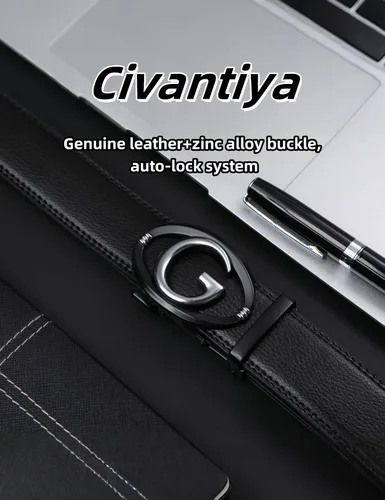 Miniatura 4 de Cinturón de cuero con trinquete ajustable para hombre, regalo de corte 1 38 para un ajuste perfecto