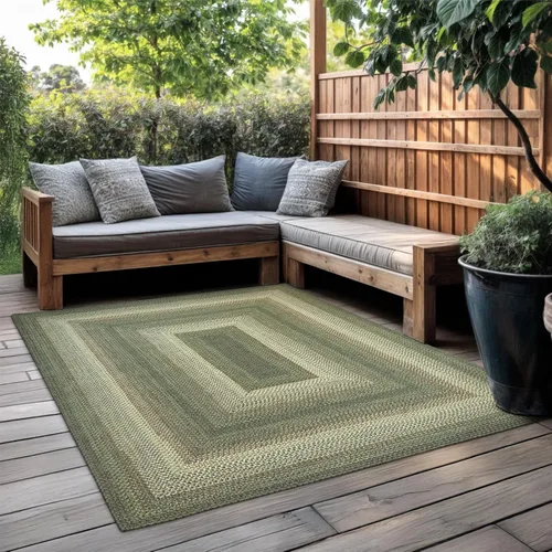 Miniatura 95 de Alfombra ovalada trenzada gris humo de 20 x 30 pulgadas, lavable para interiores y exteriores, decoración campestre para cocinas y entradas