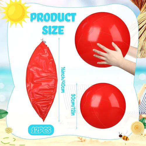 Miniatura 2 de Raiten 12 bolas de playa inflables de playa, bola inflable grande flotante para piscina, recuerdos de fiesta al aire libre, suministros de fiesta