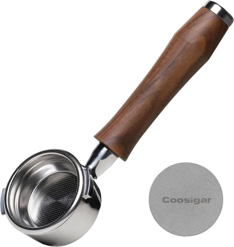 Miniatura 13 de Portafiltro sin fondo de 2.126 in con pantalla de disco Se adapta a máquinas Breville de 2.126 in Portafiltro de acero inoxidable y mango