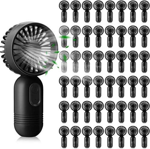 Miniatura 33 de Rossesay Miniventilador portátil a granel, lindo ventilador de mano ligero, pequeño ventilador personal de mano y pestañas de 3 velocidades