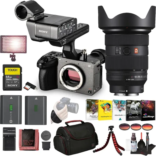 Sony Kit de cámara de cine FX2 con mango XLR – Audio XLR doble, fotograma completo 4K (ILME-FX2) + lente Sony FE 0.945-2.756 in GM II + tarjeta de