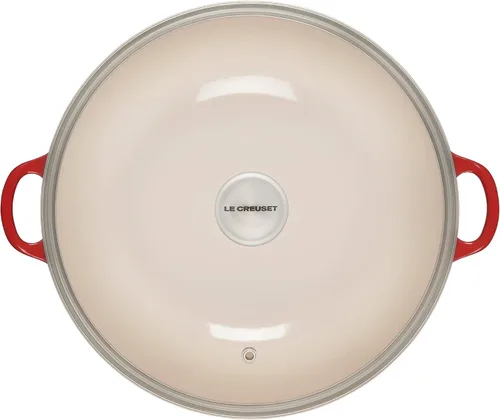 Miniatura 3 de Le Creuset Horno de chef de hierro fundido esmaltado con tapa de vidrio, 7.5 cuartos de galón., Cerise