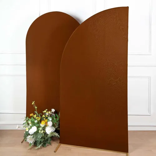 Miniatura 149 de Efavormart - Juego de 4 fundas de elastano beige para arco de media luna, fundas de telón de fondo Chiara de 2.5 pies a 7 pies para escenarios