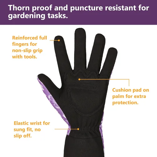Miniatura 3 de COOLJOB Guantes de jardín para poda de rosas a prueba de espinas para mujeres, manga larga acolchados para trabajo en el patio, arbusto, mora
