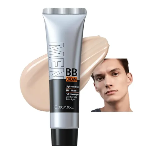 Miniatura 11 de AKARY Crema hidratante BB para hombres SPF 15 PA++, base y corrector de cobertura completa, crema hidratante facial para hombre unifica el tono