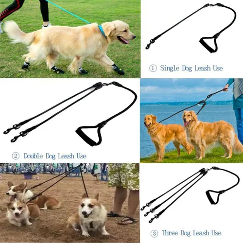 Miniatura 4 de Correa de perro de nailon duradera 3 en 1 con mango acolchado, cuerda de escalada extraíble sin enredos de 360°, cuerda de tracción para mascotas