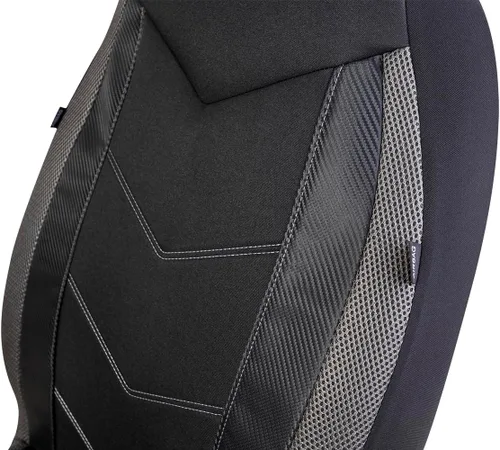 Miniatura 3 de Pic auto - Fundas para asientos delanteros de auto con respaldo alto, diseño deportivo de malla de fibra de carbono, ajuste universal, compatible