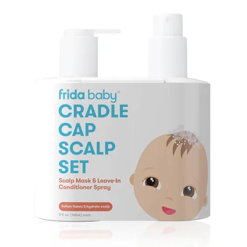 Miniatura 7 de Frida Baby El Sistema de Costra Láctea de 3 Pasos, DermaFrida The FlakeFixer, Esponja, Cepillo, Peine y Soporte de Almacenamiento para Bebés