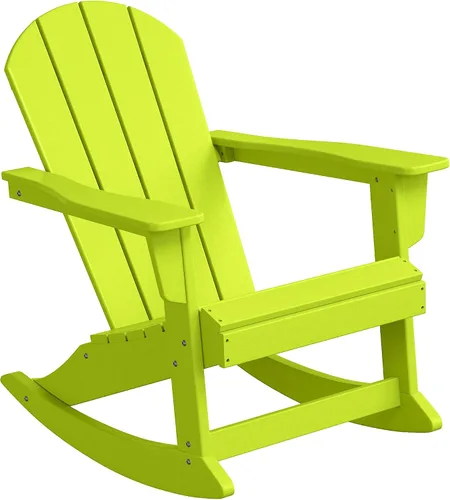 Miniatura 147 de WestinTrends Silla mecedora Malibu de poliéster para exterior/patio Adirondack, Negra