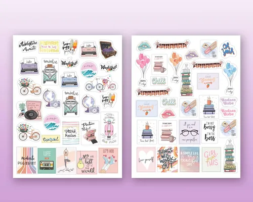 Miniatura 3 de Lamare Calcomanías decorativas para agenda de álbumes de recortes para mujeres, lindas y estéticas calcomanías de calendario para diario, uso