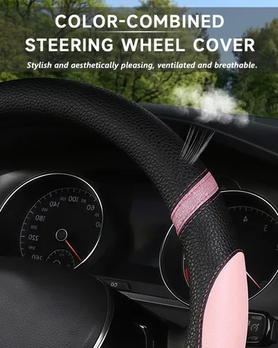 Miniatura 4 de Cxtiy Funda para volante con parte inferior plana en forma de D para mujeres y niñas, elegante accesorio antideslizante para el interior del Rosa