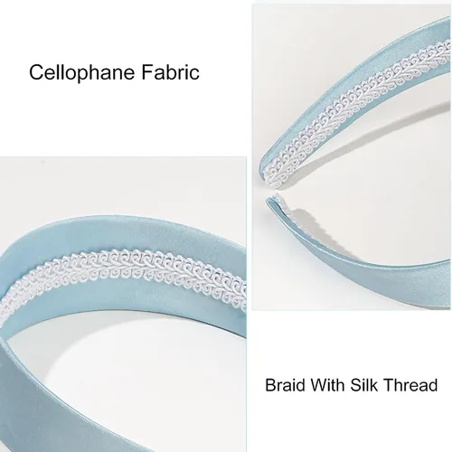 Miniatura 3 de Ivyu Diadema Azul Cenicienta - Azul Claro Teal, Diadema Ancha Gruesa para Mujeres y Niñas, Estilo de los 70