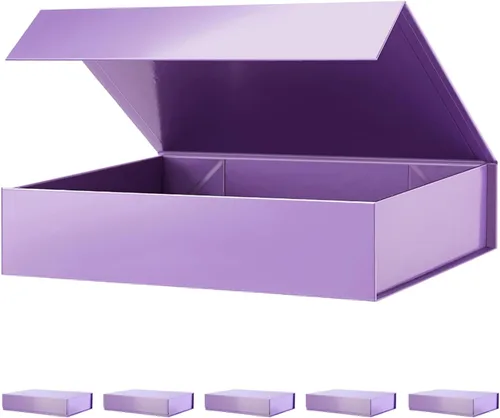Miniatura 28 de PACKHOME Caja de regalo de 11.5 x 8 x 2.5 pulgadas, caja resistente para camisas con tapa magnética para múltiples ocasiones (negro brillante)