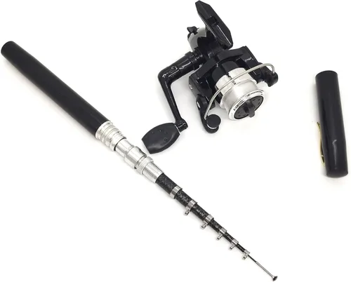 Miniatura 4 de Kits de caña de pescar portátil y pequeña caña de pescar, de 38 pulgadas y 55 pulgadas, kits de caña de pescar telescópica compacta para todas
