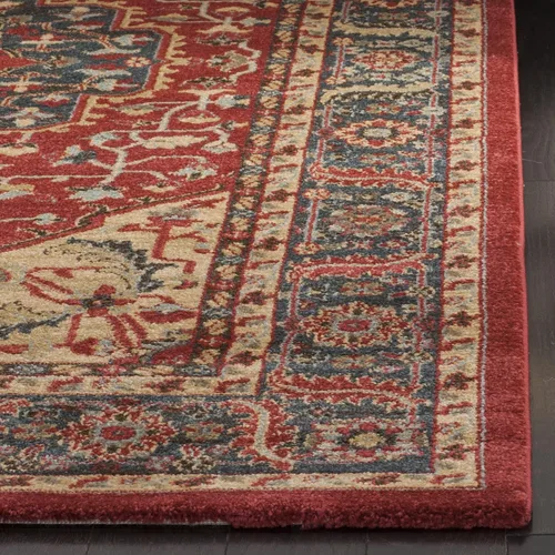 Miniatura 4 de SAFAVIEH Mahal Collection - Alfombra de pasillo, 2 pies 2 pulgadas x 6 pies, azul marino y rojo, diseño oriental tradicional, no desprende pelusa