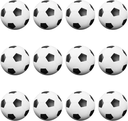 Brybelly Pelotas de futbolín, con textura roja, fútbol blanco y negro, blanco, bolas brillantes, para mesas de futbolín estándar y pelotas clásicas