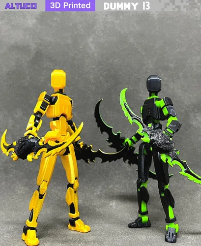 Miniatura 4 de altuco Juego de figuras de acción T13, figuras de acción Titan 13 con múltiples accesorios, relleno de calcetín de Navidad para niños (dorado)