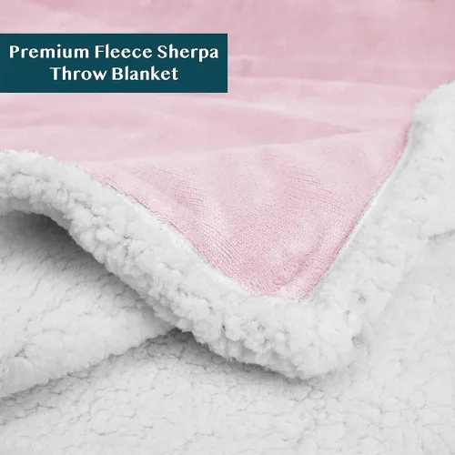 Miniatura 6 de PAVILIA Manta de Forro Polar Sherpa para Sofá, Tamaño Twin, Rosa Claro, Manta de Sofá de Felpa Suave y Esponjosa, Manta de Invierno Reversible