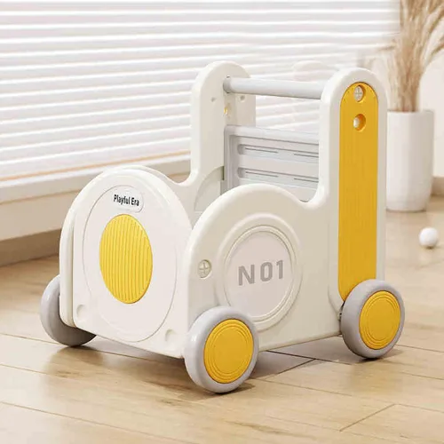 Miniatura 8 de Caja de juguetes de tren para niños, carrito para niños pequeños de 1 a 3 años con ruedas, cordón y asa para montar, caminar, remolcar y almacenar.