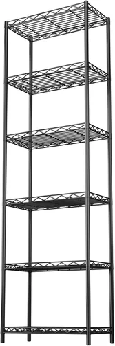 Miniatura 14 de HOMEFORT Estantería de alambre de 5 niveles, 5 estantes, estante de almacenamiento de metal, organizador duradero, perfecto para despensa, armario