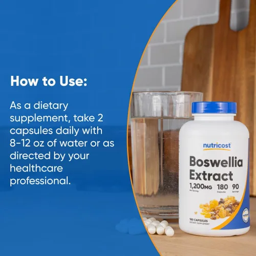 Miniatura 7 de Nutricost Boswellia Extract 180 cápsulas para 90 porciones por botella, sin gluten y sin OMG, vegano