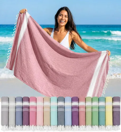 Miniatura 26 de LANE LINEN - Paquete de 4 toallas de playa de gran tamaño, toalla de piscina prelavada, extragrande, de secado rápido y sin arena, toalla de viaje