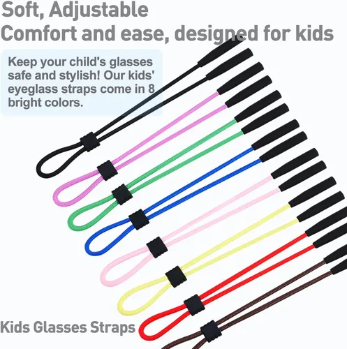 Miniatura 2 de Correa para lentes de sol para niños, niñas y niños pequeños, soportes ajustables para anteojos alrededor del cuello, correa para gafas, cordón