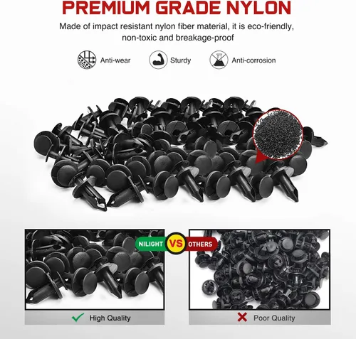 Miniatura 3 de Nilight 100 clips de remache de nailon para GM 21030249 para Ford N807389S para Chrysler 6503598, 1 removedor de sujetadores adicionales Para GM