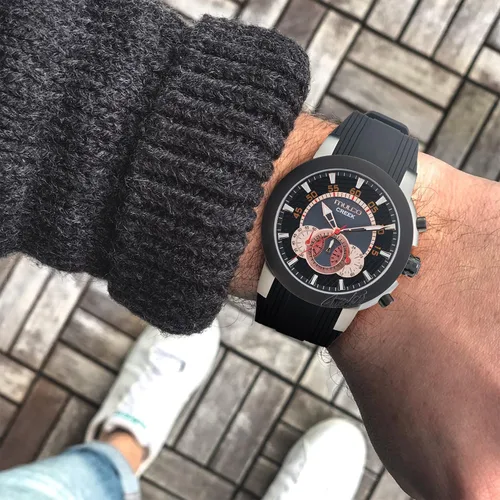 Miniatura 25 de MULCO Relojes para hombre - Creek, caja de acero inoxidable con correa de silicona para la muñeca, movimiento multifuncional de cuarzo, pantalla