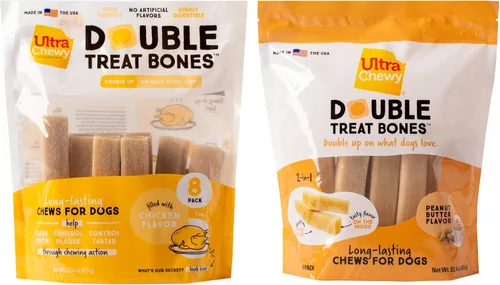 Miniatura 21 de Ultra Chewy Double Treat Bones Favorites, golosinas para perros, hechas en los Estados Unidos, golosinas saludables, fáciles de digerir, promueve