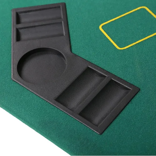 Miniatura 2 de LUCKYERMORE Mesa de póquer plegable 500 fichas de póquer Set 8 jugadores Layout Poker Mats con bolsa de transporte