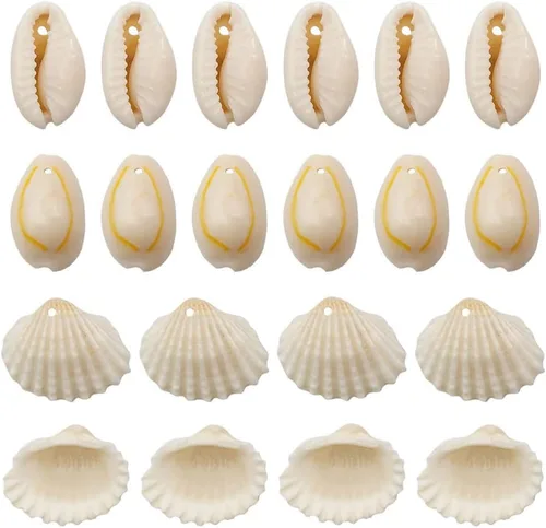 Miniatura 2 de 100 cuentas redondas y ovaladas blancas de 0.433 x 0.709 in, perfectas para joyas temáticas de playa de verano