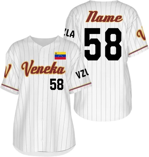 Miniatura 11 de Camiseta de béisbol de Venezuela, número de nombre personalizado, camisa de Beisbol Venezuela, camiseta deportiva de orgullo de la bandera