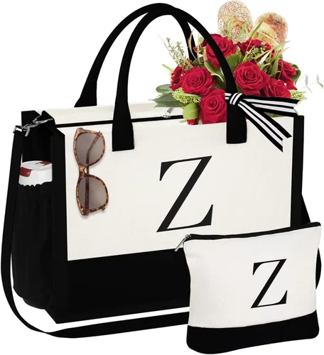 Miniatura 28 de YOOLIFE Regalos de Navidad para Mujeres - Bolsa Tote con Inicial y Bolsa de Maquillaje, Rellenos de Calcetín Navideño para Mujeres Mamá Esposa