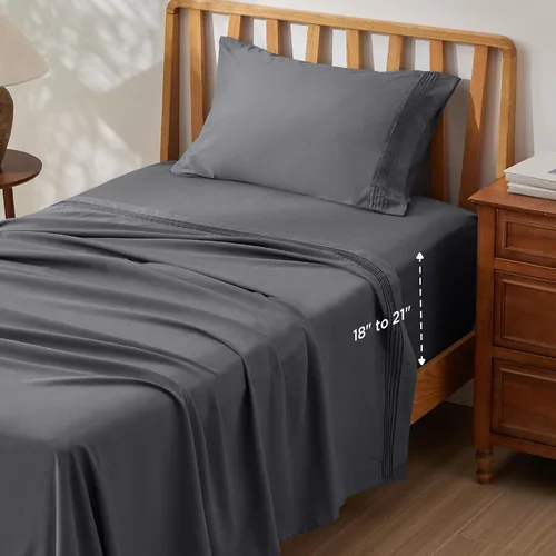 Miniatura 49 de Bedsure Juego de Sábanas King de Bolsillo Profundo - Se Adapta a Colchones de Hasta 21 Pulgadas de Grosor - 4 Piezas Sábanas de Cama GentleSoft