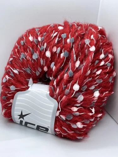 Miniatura 6 de Alpaca Punto - Hilo de punto voluminoso rojo, gris y blanco, 1.76 onzas (1.76 oz), 87 yardas (262.5 ft)