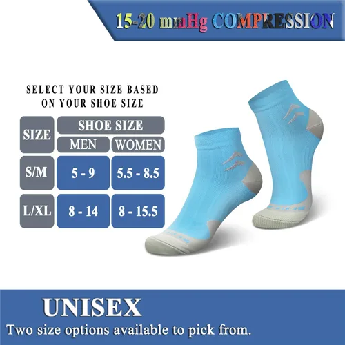 Miniatura 7 de QUXIANG Calcetines de compresión para mujeres y hombres, circulación, 367 pares de soporte de tobillo de 15-20 mmHg, lo mejor para correr, ciclismo