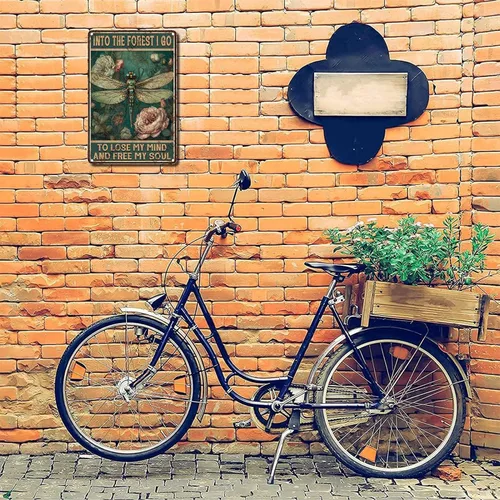 Miniatura 6 de LIUAXICIA Letreros divertidos de metal con texto en inglés «Into The Forest I go to Lose My Mind and Free My Soul Dragonfly», decoración de pared