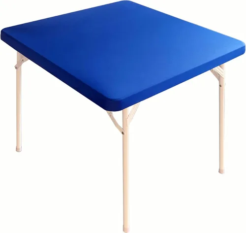 Miniatura 32 de Mantel elástico para mesa auxiliar de cóctel, ajustable de elastano, tamaño pequeño, para mesa auxiliar, 24 x 24 pulgadas, color beige