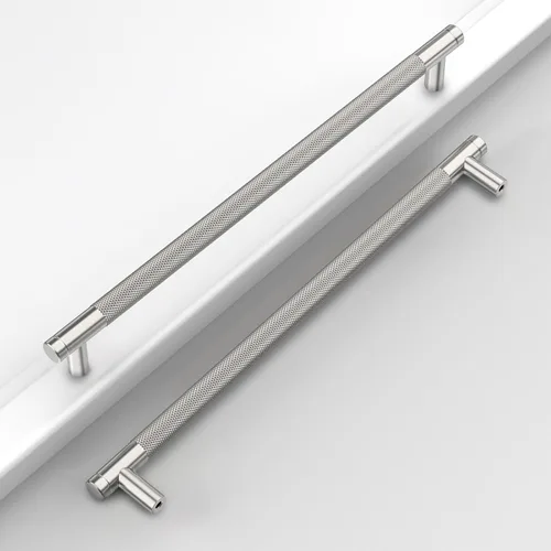 Miniatura 30 de Paquete de 10 tiradores de gabinete de cocina color oro cepillado de 5 pulgadas (128mm), manijas estriadas para cajones, accesorios para armarios