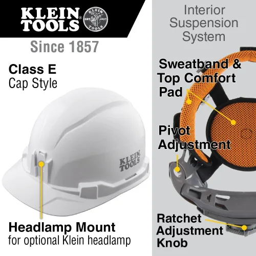 Miniatura 2 de Klein Tools Casco duro, estilo de gorra no ventilada, acolchado, autodesible, resistente al olor, probado hasta 20 kV Amarillo