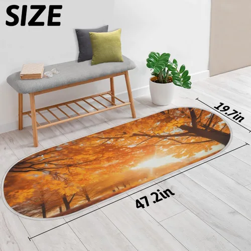 Miniatura 2 de cfpolar Maple Tree Forest Sunny Bathroom Rugs Non-Slip Bath Rug Microfiber Bath Mat Absorbent Kitchen Mats and Rugs Machine Washable Oval Plush
